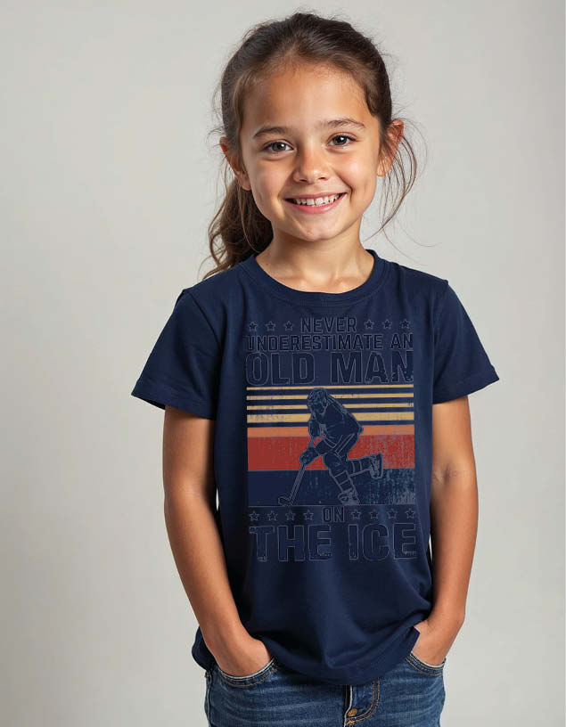 Thumbnail: never underestimate old man on the ice Unisex Printed Graphic T-Shirt