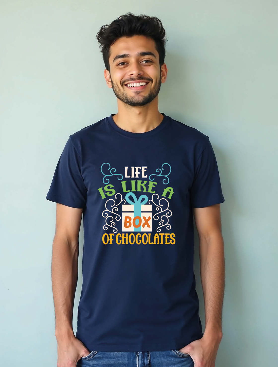 life is like a box of chocolates Stylish Unisex Printed Graphic T-Shirt