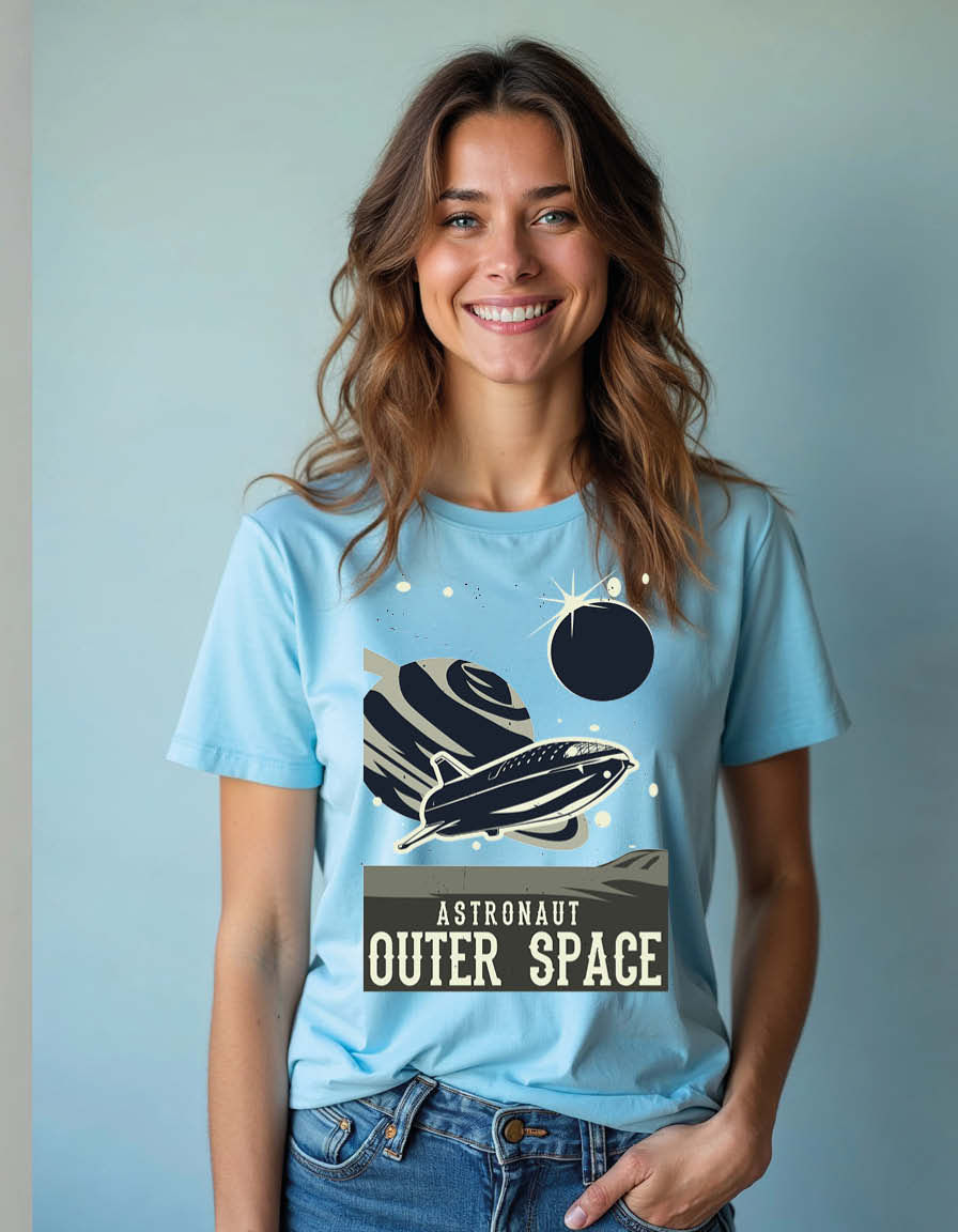 Thumbnail: astronaut outer space Unisex Printed Graphic T-Shirt For Mens, Womens & Kids