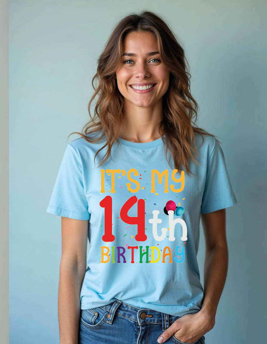 Thumbnail: it's my 14th birthday urban Unisex Printed Graphic Tees For Mens Womens & Kids