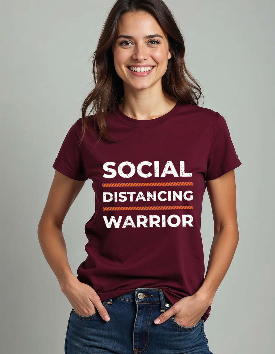Thumbnail: Social distance warrior Unisex Printed Graphic T-shirt