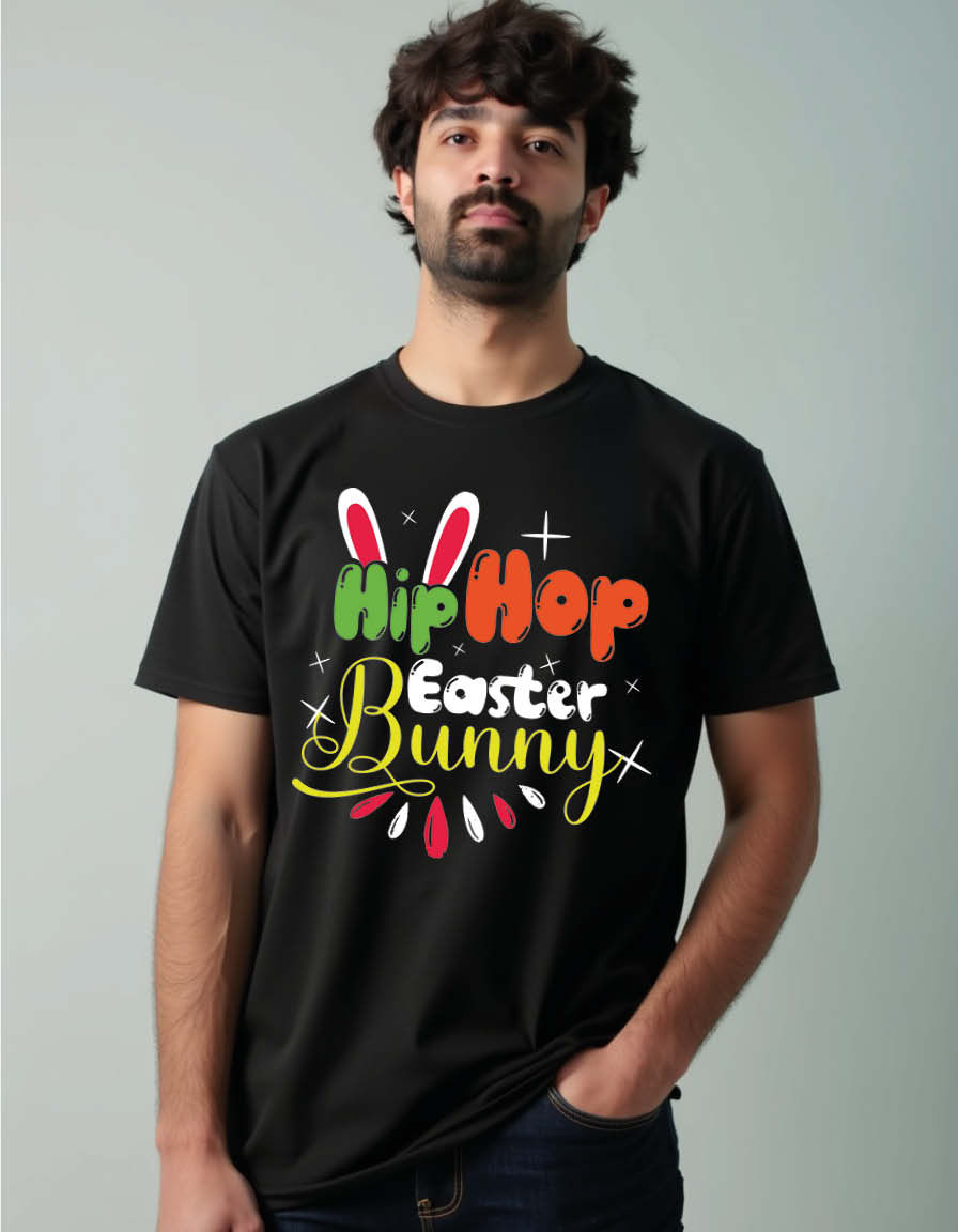 hip hop easter bunny Unisex Printed Graphic T-Shirt For Mens, Womens & Kids