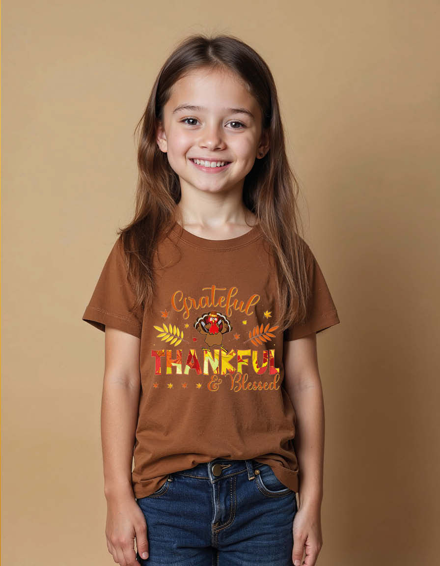 Thumbnail: greatful thankful blessed Unisex Printed Graphic T-Shirt for Mens,Womens & Kids