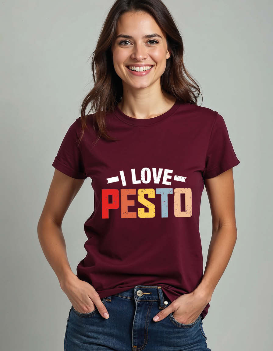 i love pesto Unisex Printed Graphic T-Shirt For Mens, Womens & Kids