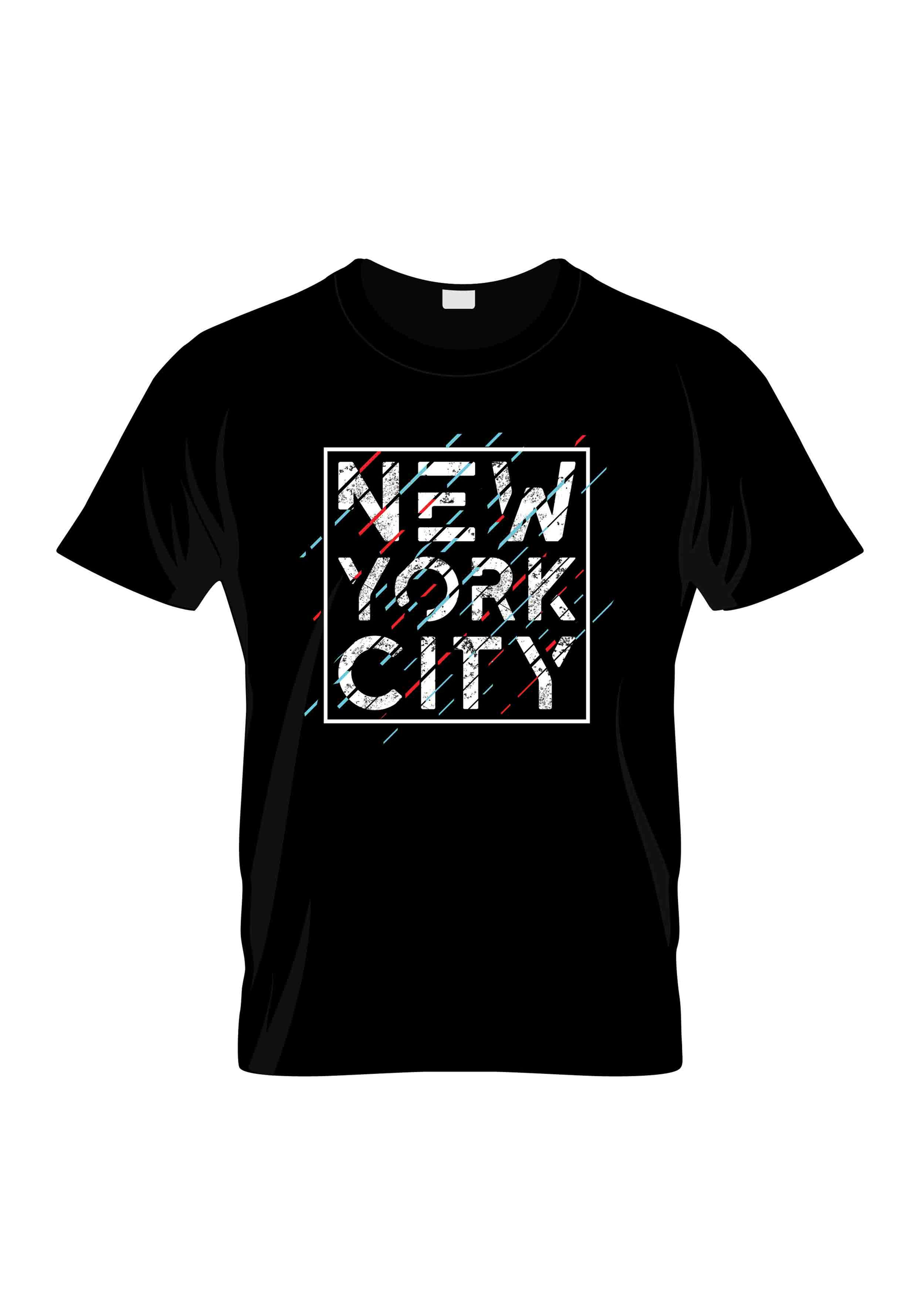 new york city typography printed t shirts