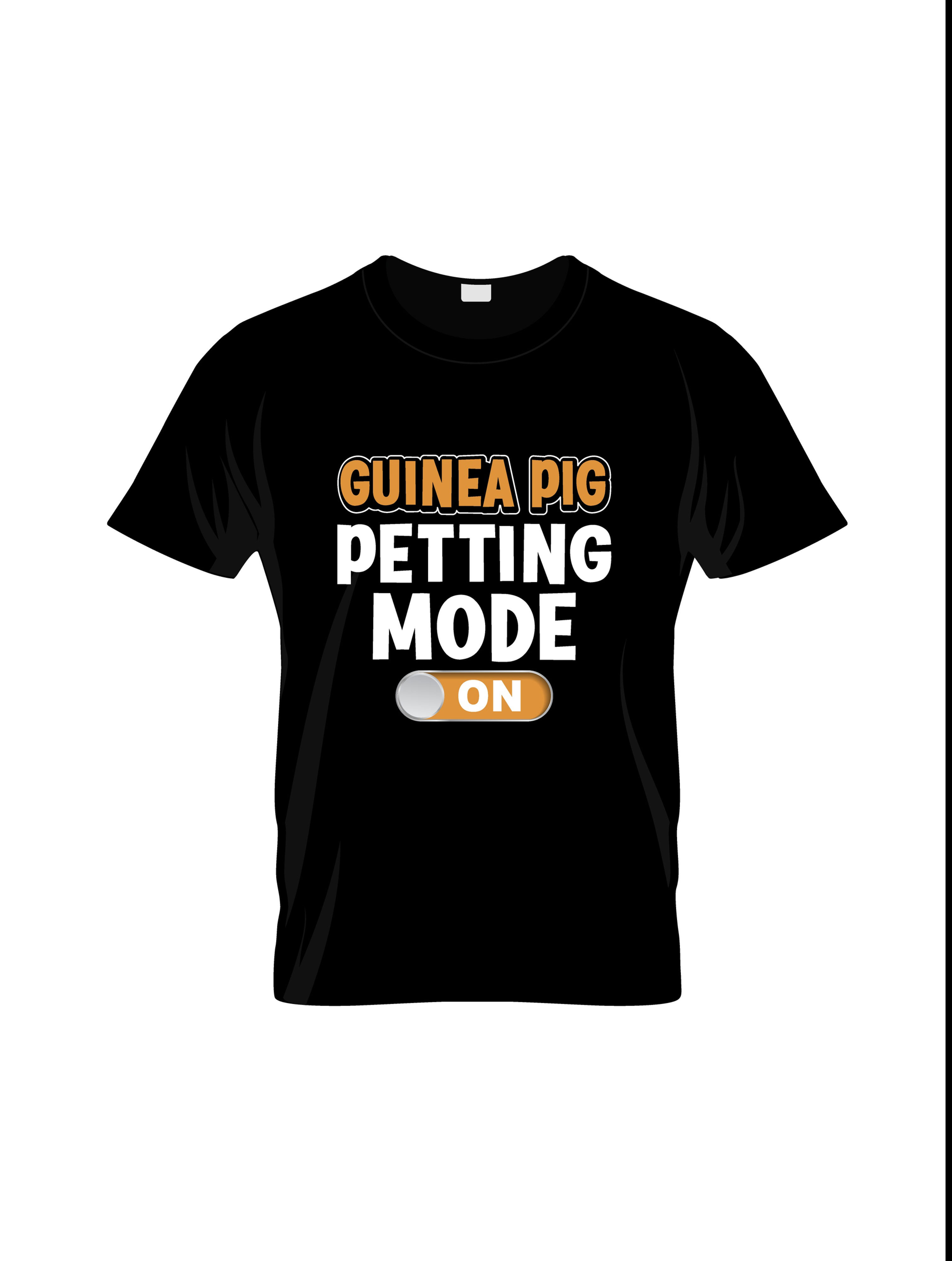 guinea pig petting mode on typography printed t shirts