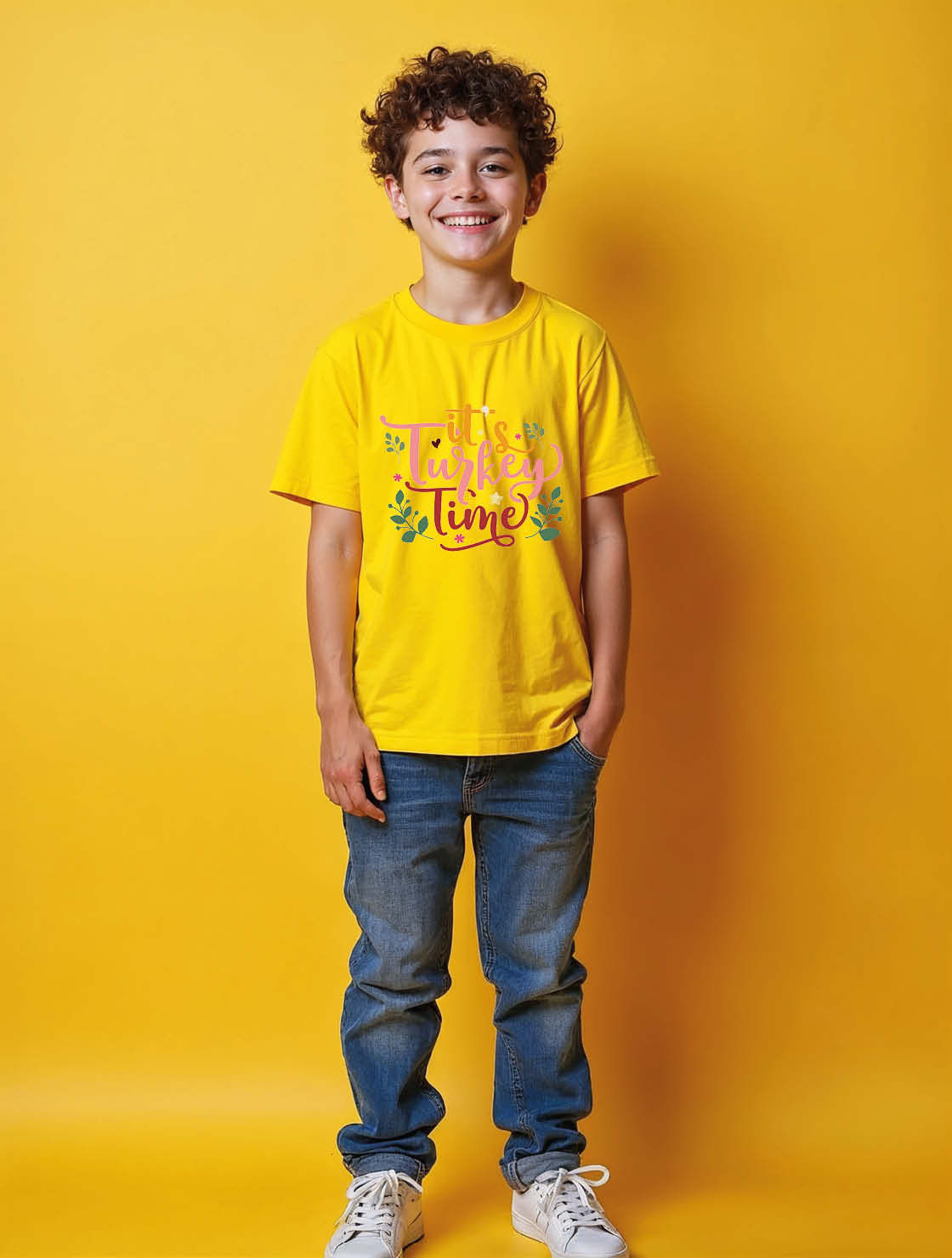 it's turkey time Unisex Printed Graphic T-Shirt For Mens Womens & Kids