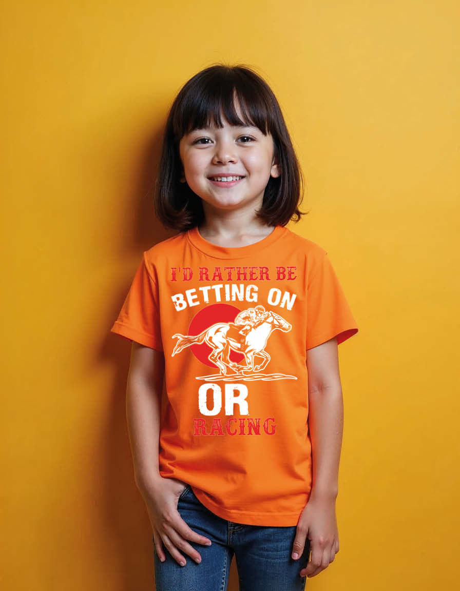 Thumbnail: i'd rather be betting on or racing Casual Unisex Printed Graphic T-Shirt