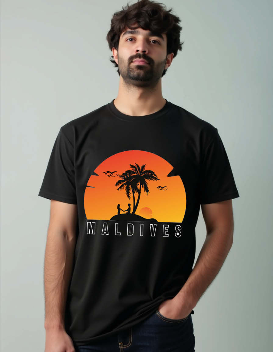 maldives Unisex Printed Graphic T-Shirt For Mens Womens & Kids