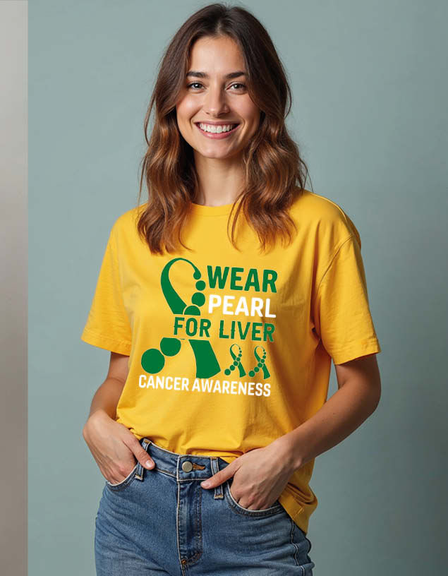 Thumbnail: wear pearl for liver cancer awareness Unisex Printed Graphic T-Shirt