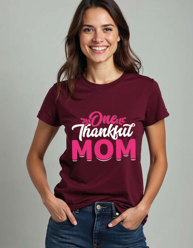 Thumbnail: One thankful mom Unisex Printed Graphic T-Shirt
