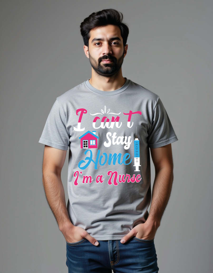 Thumbnail: i can't stay home i'm a nurse Unisex Printed Graphic Tees For Mens Womens & Kids