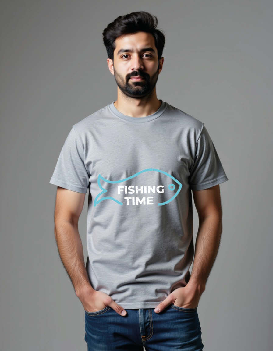 Thumbnail: Fishing time Unisex Printed Graphic T-shirt
