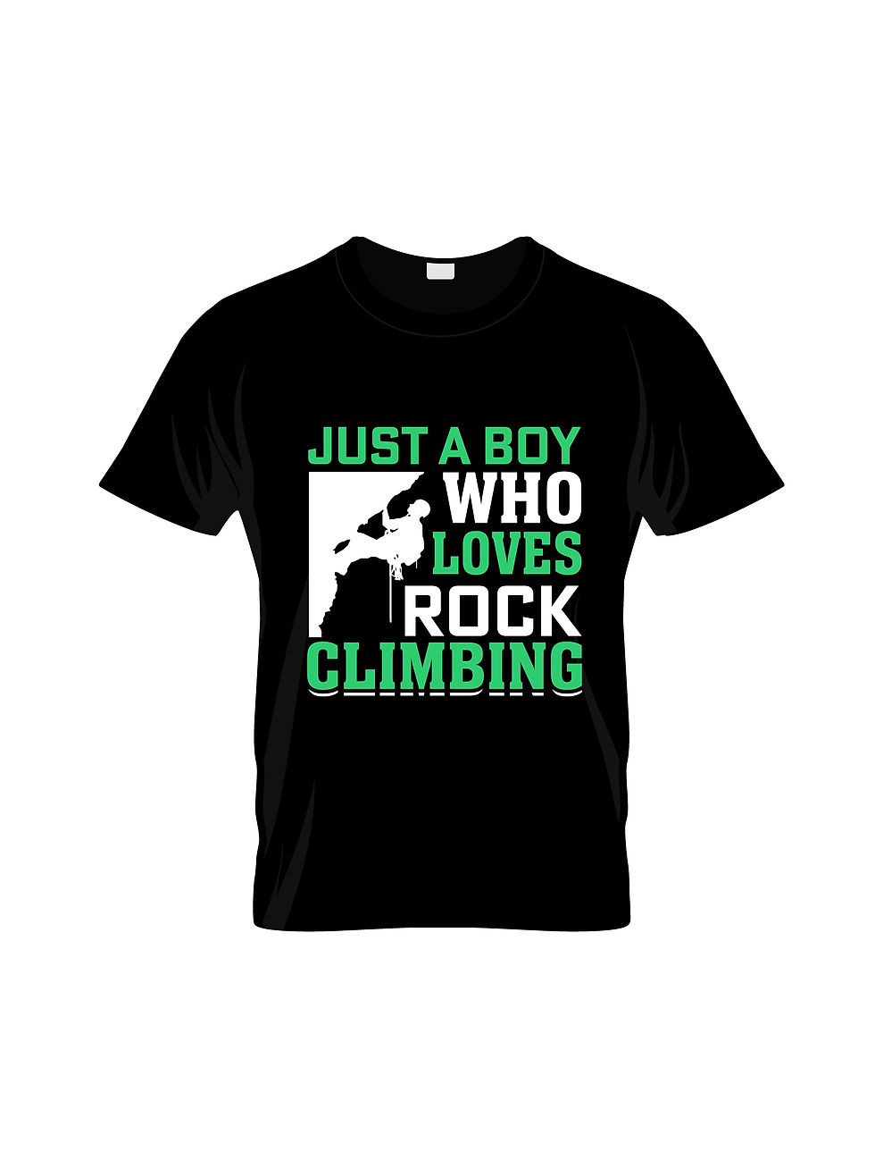 just a boy who loves  rock climbing   graphic printed  t shirt.