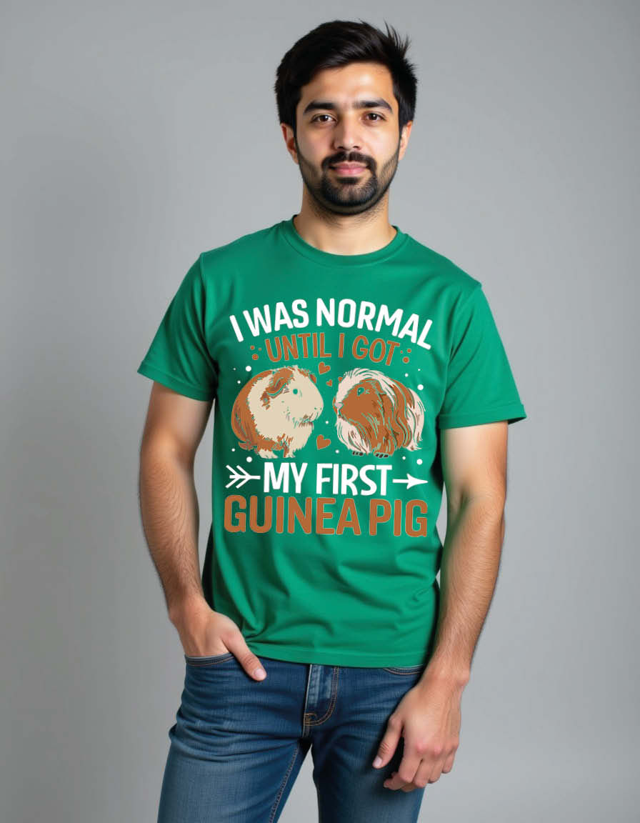 i was normal untill i go my first guiner pig Unisex Printed Graphic T-Shirt