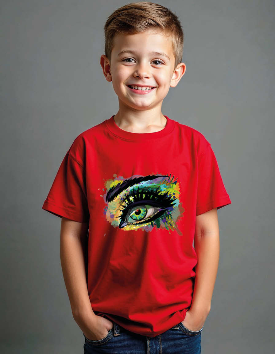 Thumbnail: Colourfull eyes loking bright Unisex Printed Graphic T-Shirt
