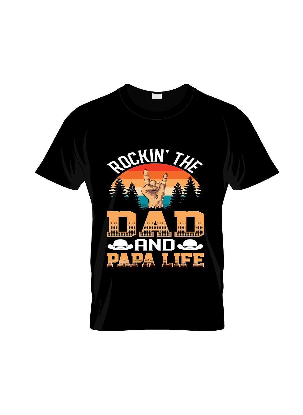 rockin the dad and papa life typography printed t shirts
