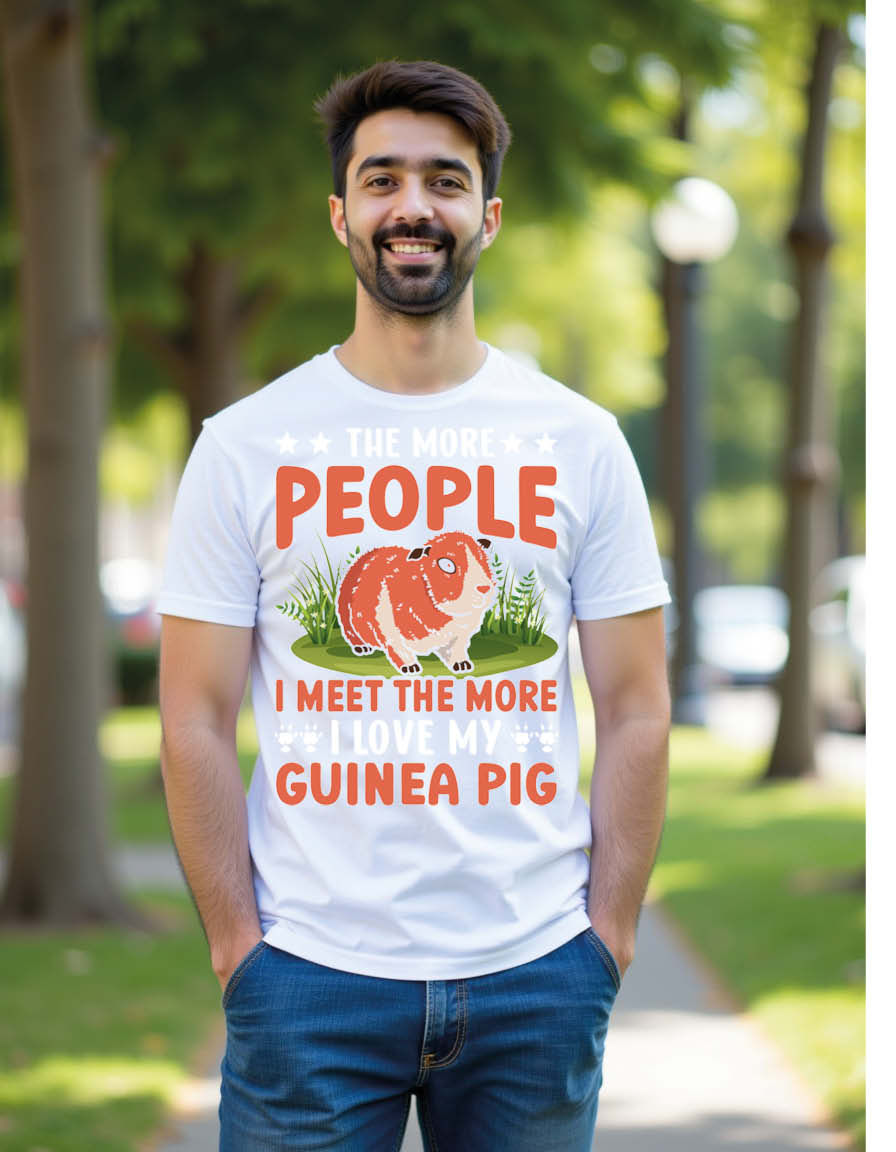 Thumbnail: the more people i meet the more i love my guinea pig Unisex Printed Graphic Tees