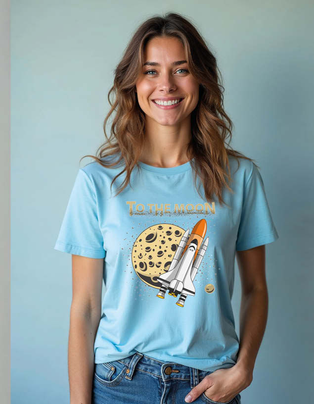 Thumbnail: To the moon Unisex Printed Graphic T-Shirt