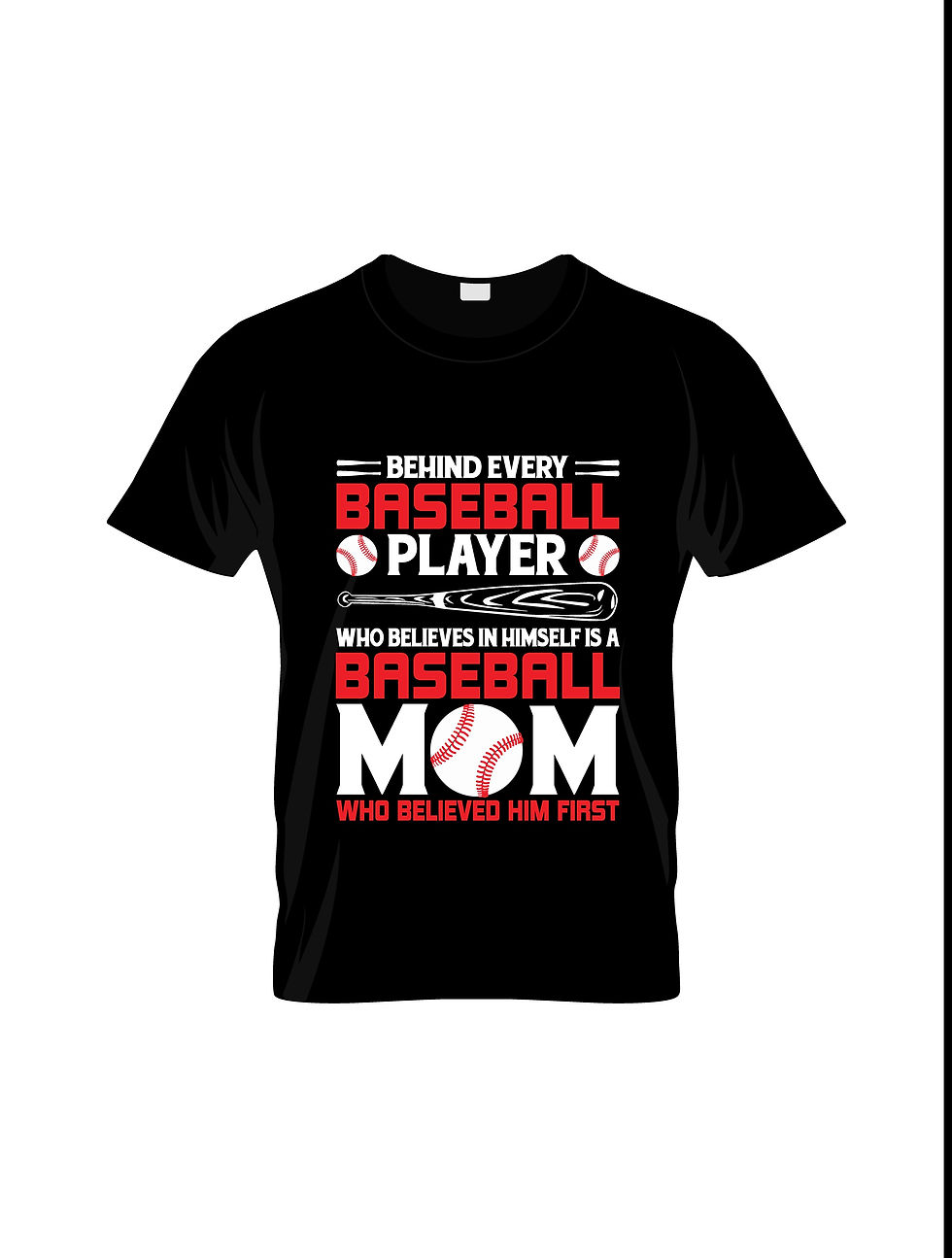 Behind every baseball player who beliveshimself a baseball typography tshirt