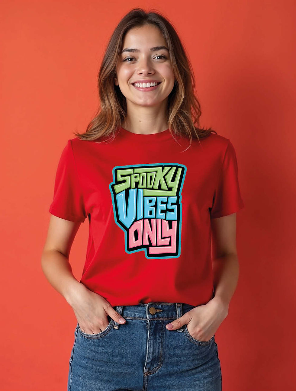 spooky vibes only Unisex Printed Graphic T-Shirt For Mens Womens & Kids