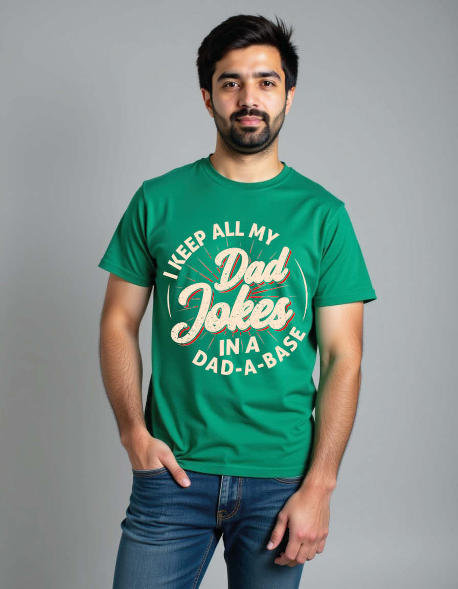 Thumbnail: i keep all my dad jokes in a dad a base Unisex Printed Graphic T-Shirt