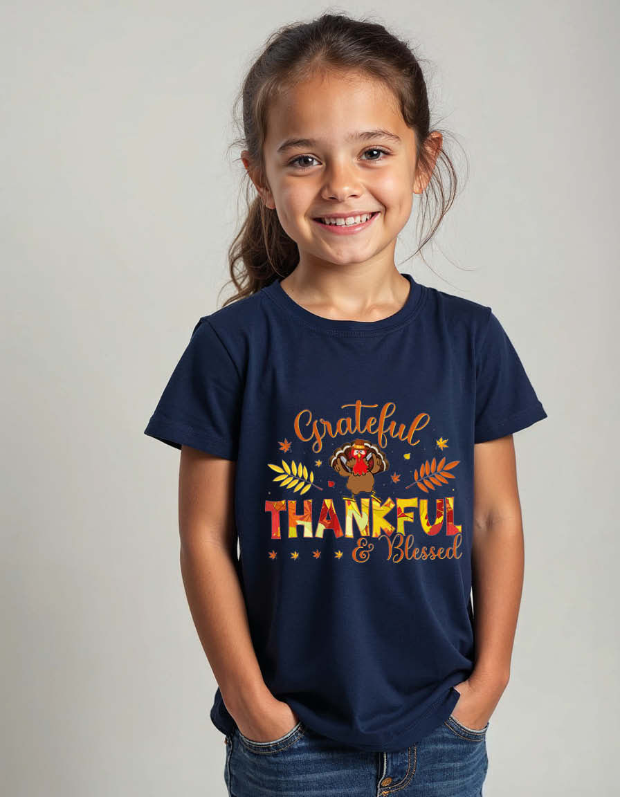 Thumbnail: greatful thankful blessed Unisex Printed Graphic T-Shirt for Mens,Womens & Kids