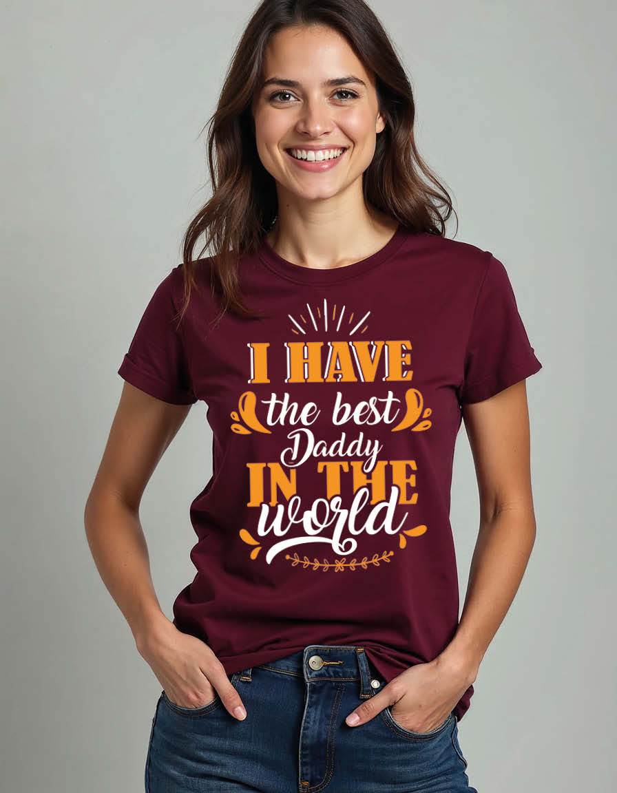 i have the best daddy in the world Casual Unisex Printed Graphic T-Shirt