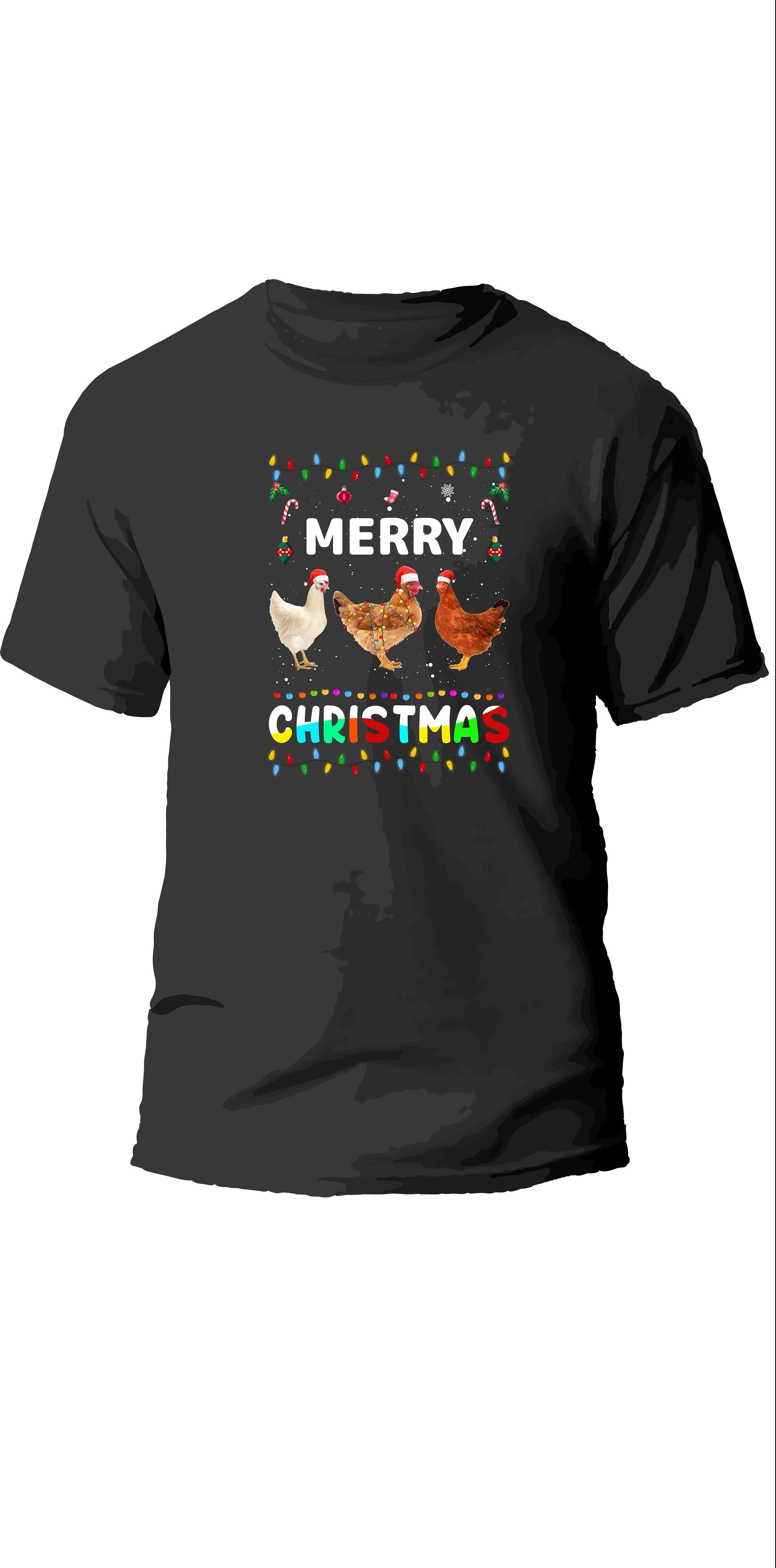 merry christmas typography printed t shirts
