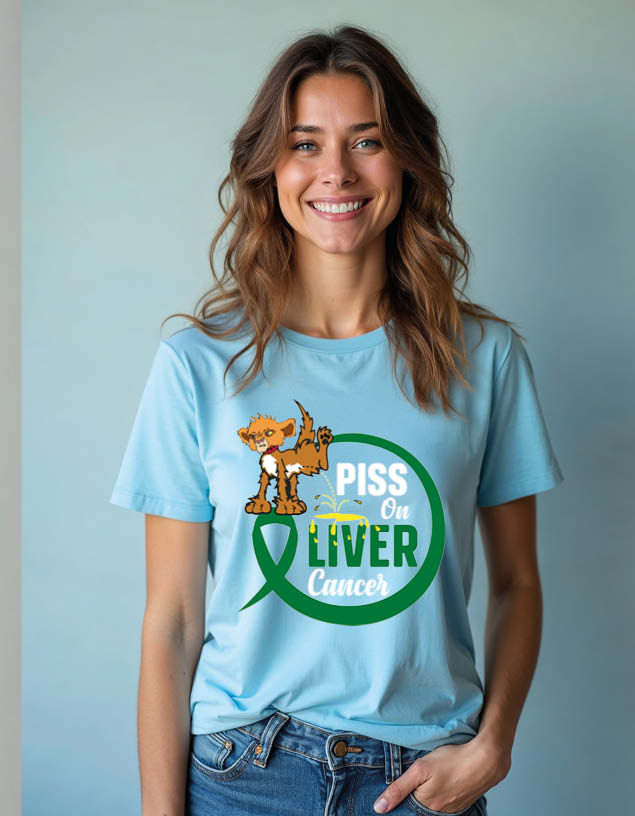 Thumbnail: piss on liver cancer Unisex Printed Graphic T-Shirt For Mens Womens & Kids