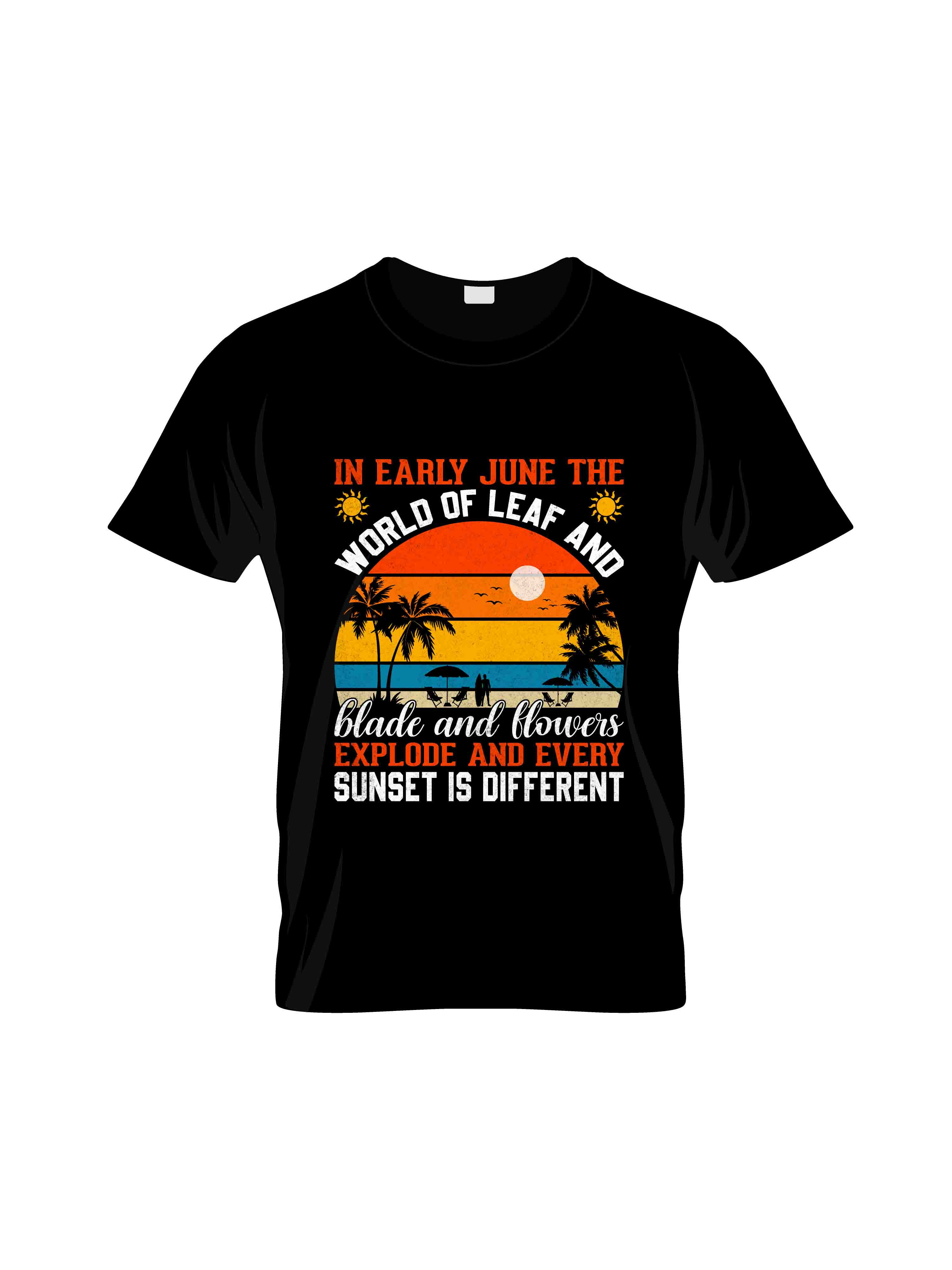 explore and every sunset is different typography printed t shirts