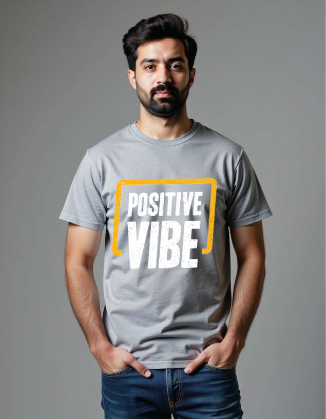 Thumbnail: positive vibe Urban Unisex Printed Graphic T-Shirt For Mens Womens & Kids