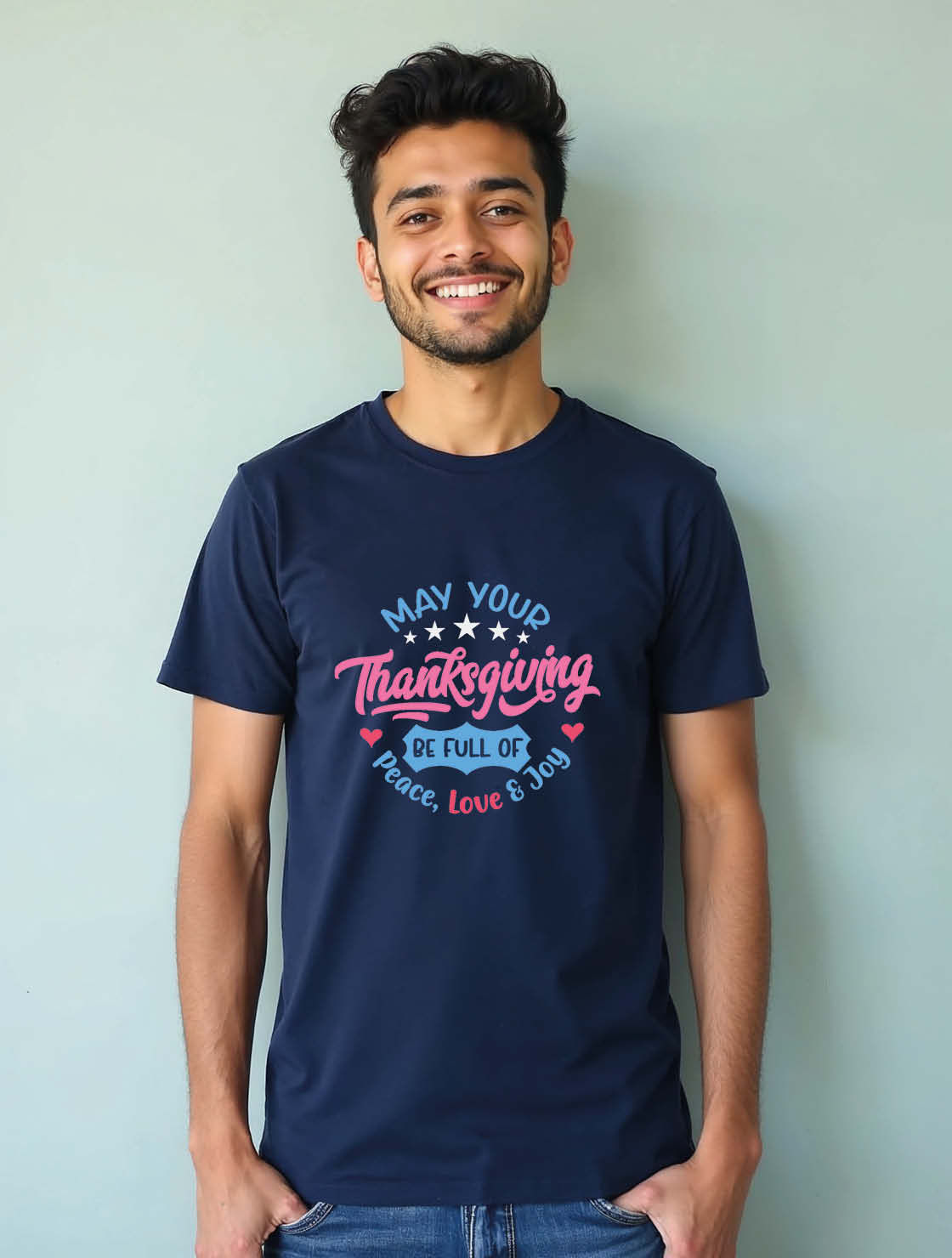 may your thanksgiving be full of peace love & joy Unisex Printed Graphic T-Shirt