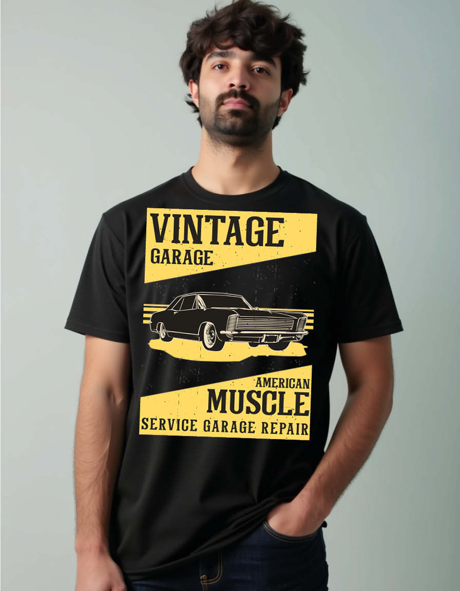 Thumbnail: vintage garage american muscle service garage repair Unisex Printed Graphic Tees