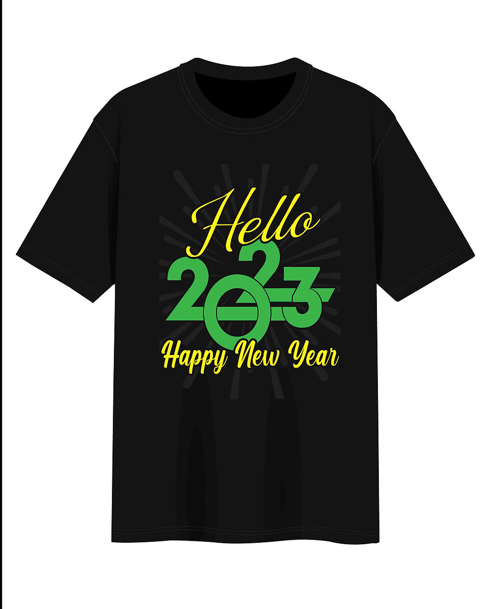 Thumbnail: Happy new year 2023 t shirt design new year text typography vector illustration.
