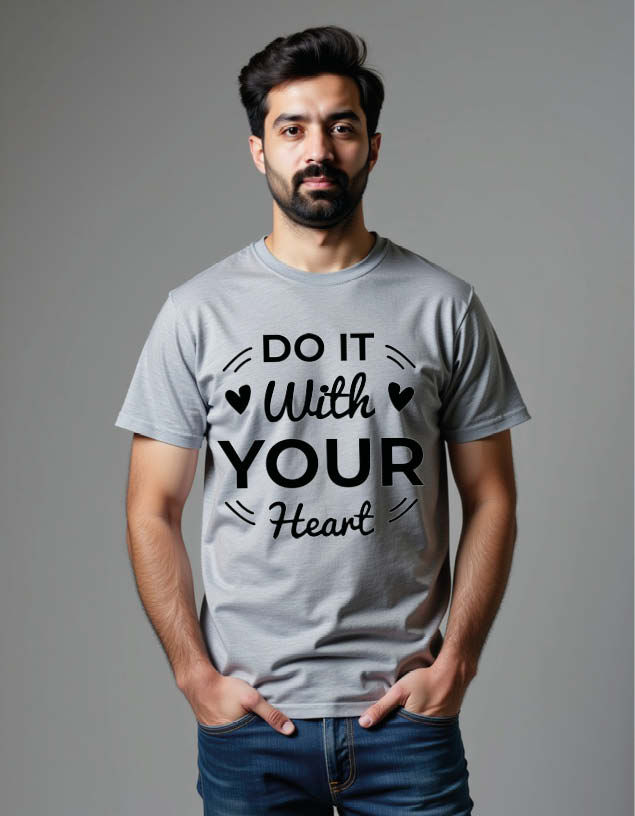 Thumbnail: do it with your heart Unisex Printed Graphic T-Shirt For Mens Womens & Kids