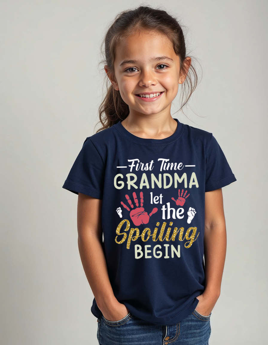Thumbnail: First time grandma let the spoiling begin Unisex Printed Graphic T-shirt