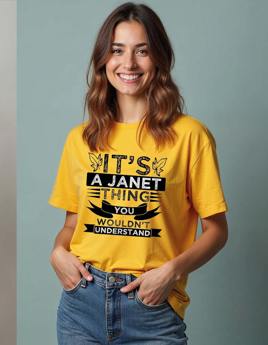 Thumbnail: it's a janet thing you wouldn't understand Unisex Printed Graphic T-Shirt