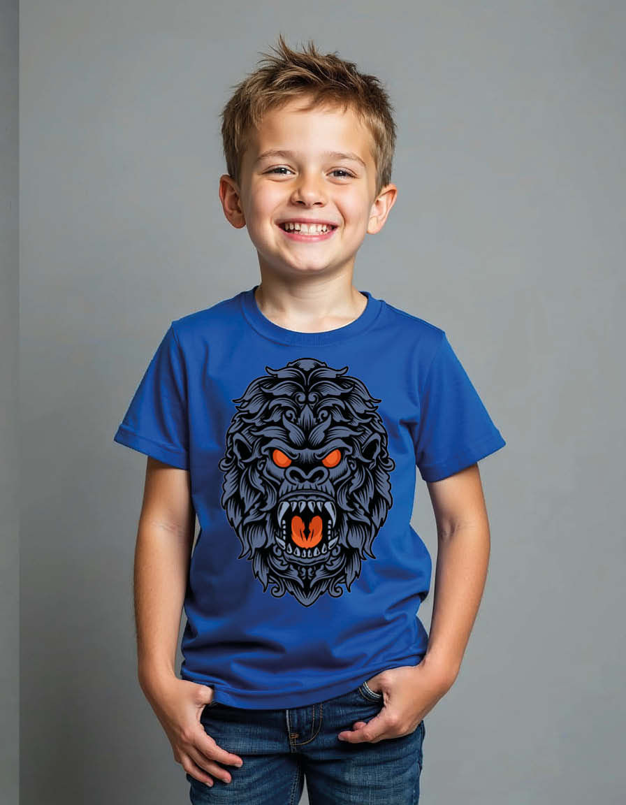 Thumbnail: Intense Tribal Gorilla Unisex Printed Graphic T-Shirt for Mens,Womens & Kids