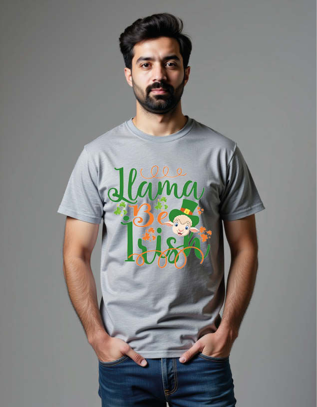 Thumbnail: Llama Be Irish Unisex Printed Graphic T-Shirt For Mens Womens & Kids