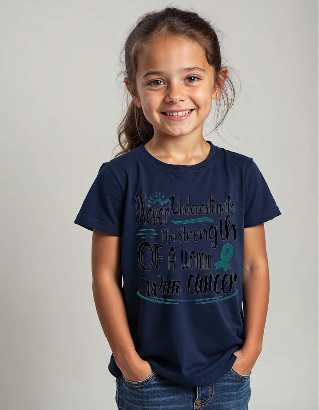 Thumbnail: never underestimate the strengh of a women with cancer Unisex Printed T-Shirt