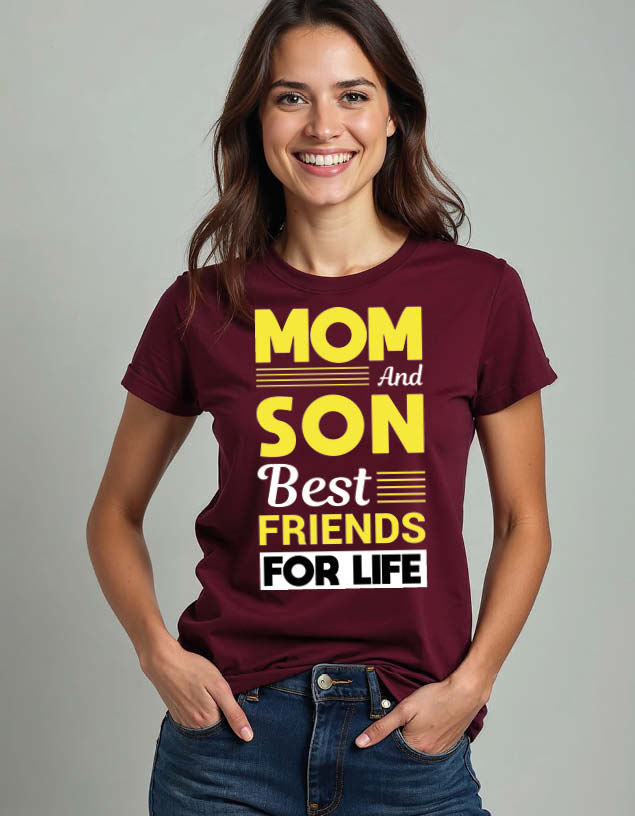 Thumbnail: Mom and son best friends for life Unisex Printed Graphic T-shirt