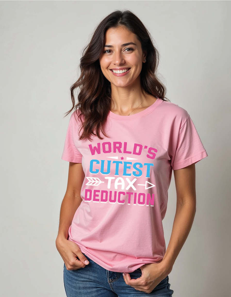 Thumbnail: world's cutest tax deduction Unisex Printed Graphic Tees For Mens, Womens & Kids