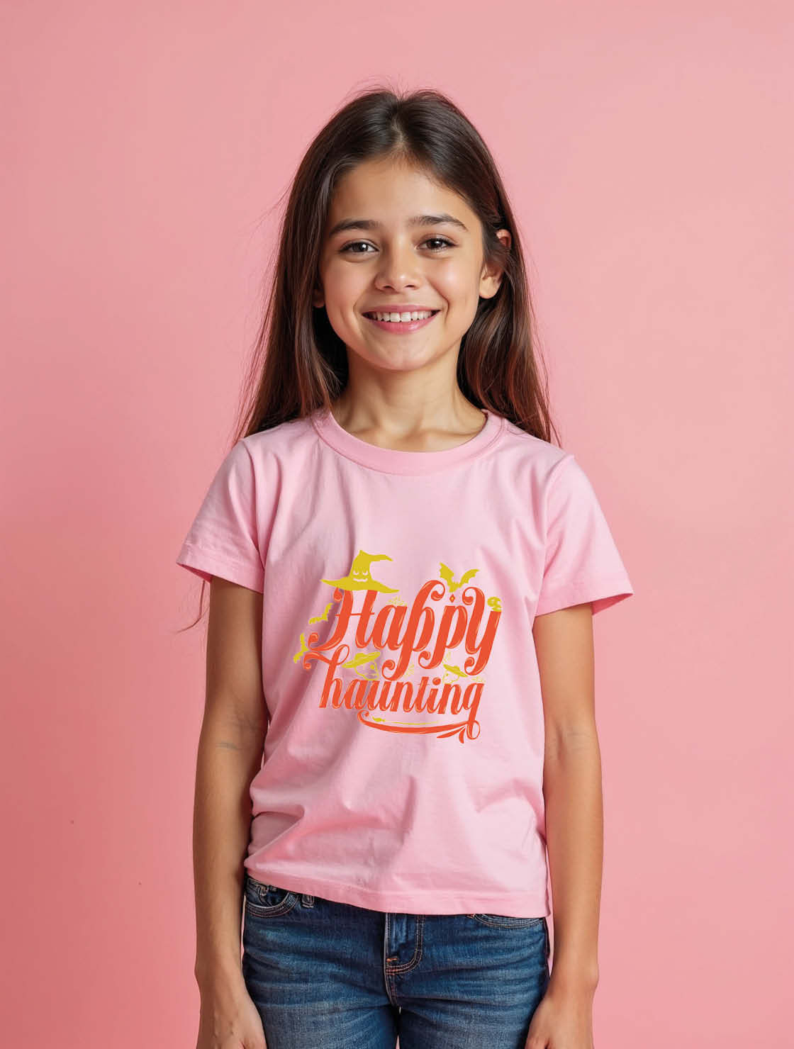 happy haunting Unisex Printed Graphic T-Shirt For Mens Womens & Kids