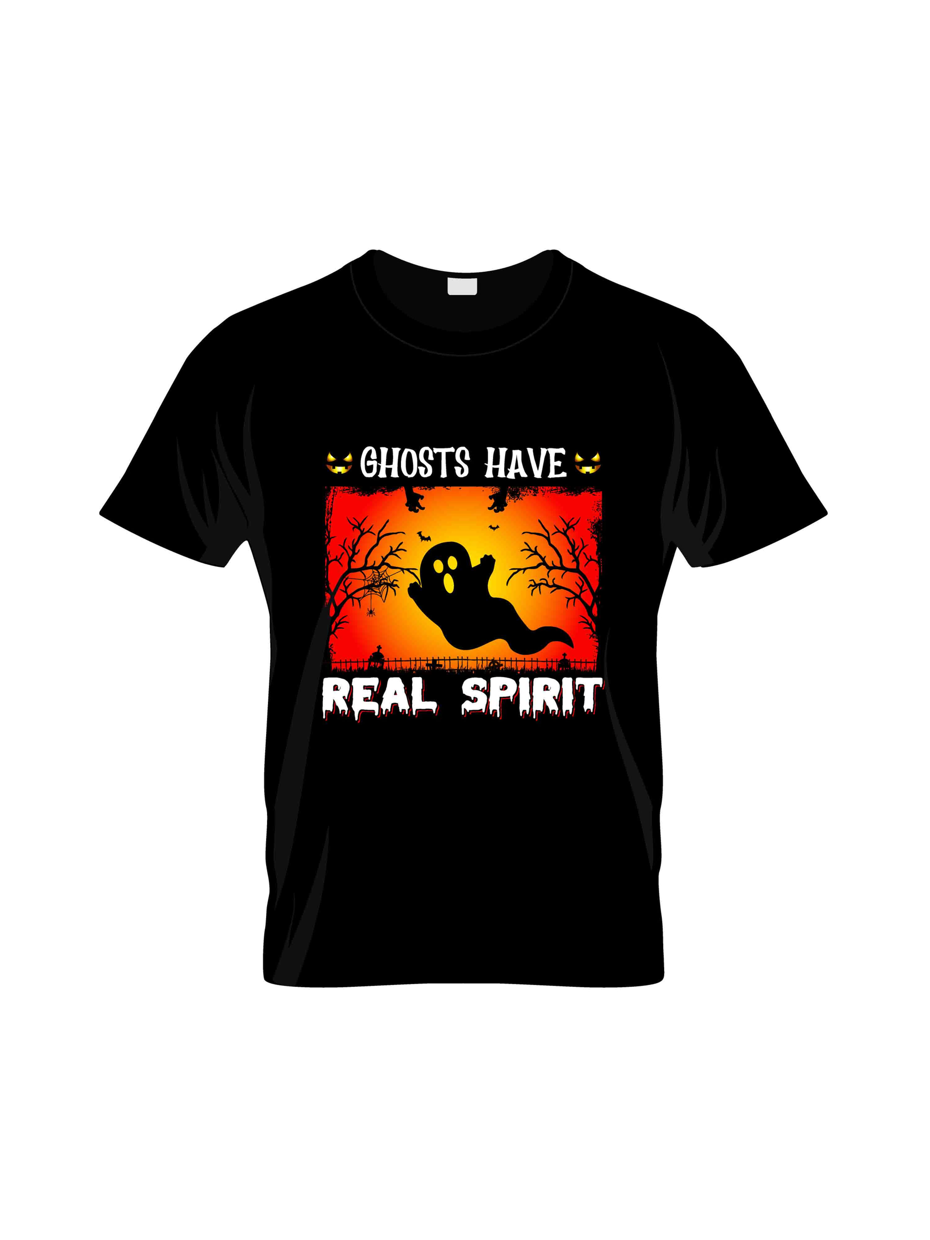 ghosts have real spirit typography printed t shirts