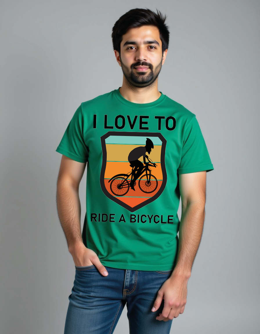 Thumbnail: i love to ride a bicycle Unisex Printed Graphic T-Shirt For Mens, Womens & Kids