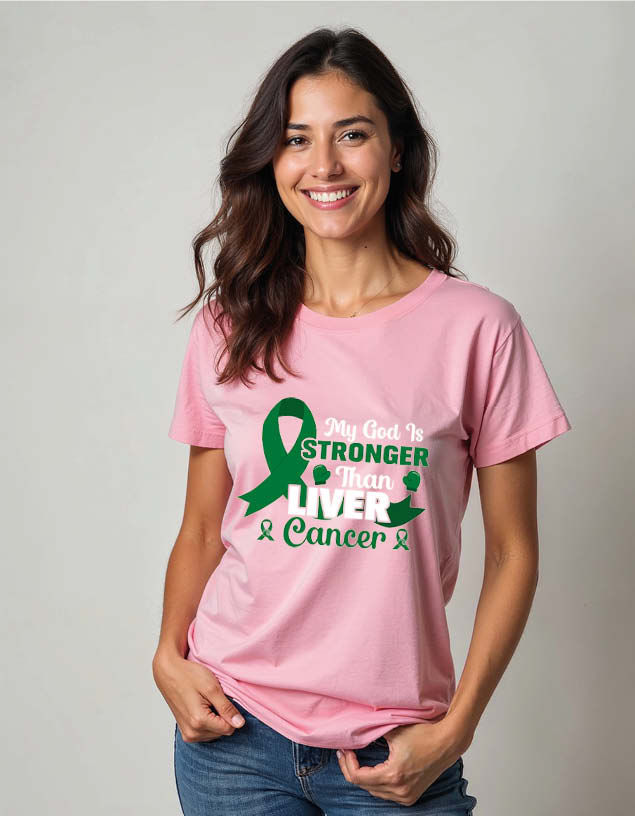 Thumbnail: my god is stronger than liver cancer Unisex Printed Graphic T-Shirt