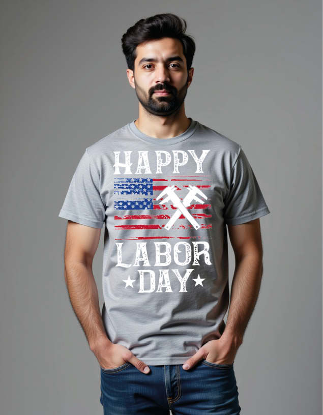 Thumbnail: happy labor day Unisex Printed Graphic T-Shirt For Mens Womens & Kids