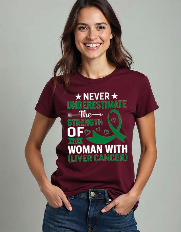 Thumbnail: never underestimate the strength of a woman with liver cancer Unisex t shirt