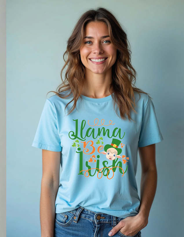 Thumbnail: Llama Be Irish Unisex Printed Graphic T-Shirt For Mens Womens & Kids